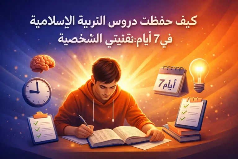 كيف حفظت دروس التربية الإسلامية في 7 أيام: تقنيتي الشخصية